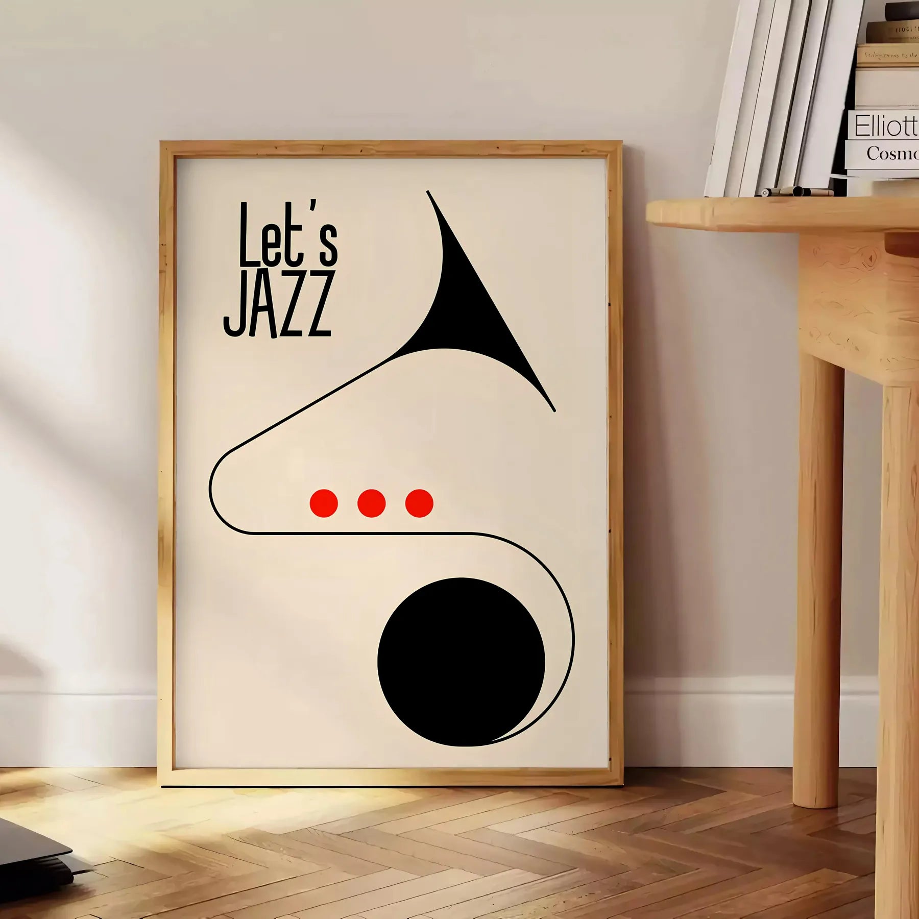 space LetsJazzLowRes Maximalist poster black gray tones unique wall art bold statement perfect gift lovers decor striking print version unframed today